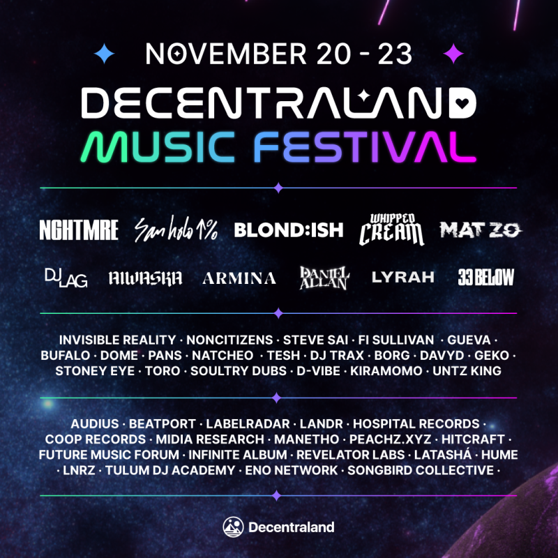 Virtual Music Festival, Decentraland, Returning With NGHTMRE, Mat Zo and More