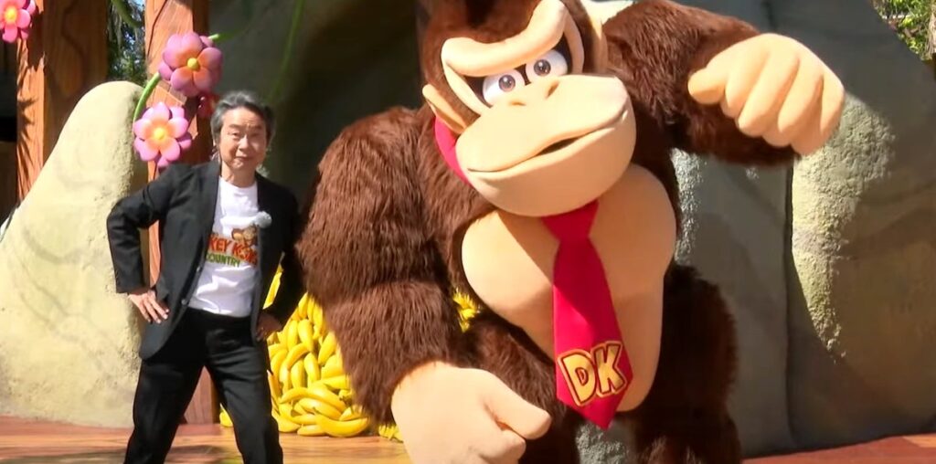 Watch Miyamoto take a tour of Super Nintendo World's new Donkey Kong Country theme park expansion