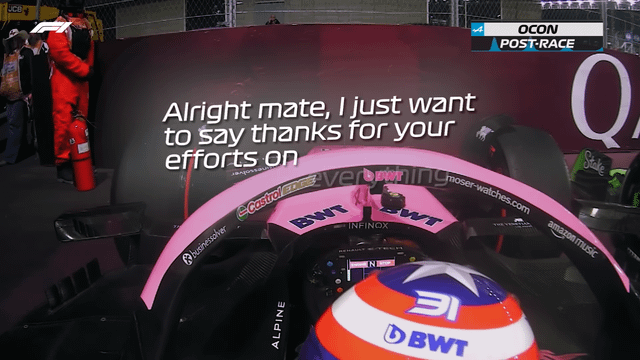 What is that part Ocon removed from the cockpit at the end of the race?