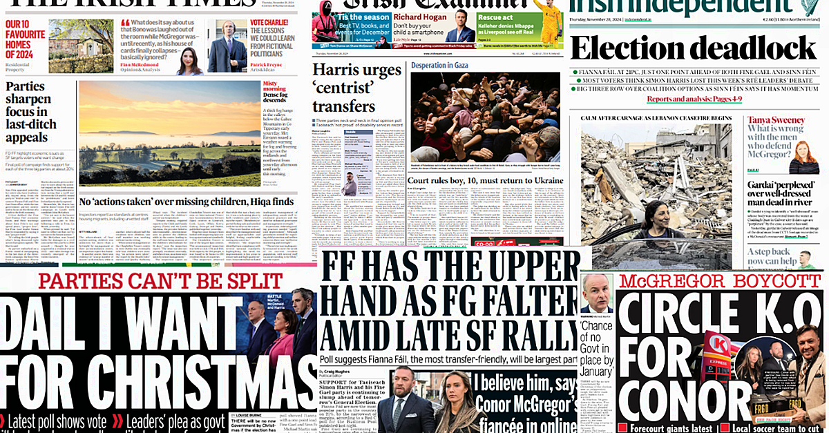 What the papers say: Thursday’s front pages | BreakingNews.ie