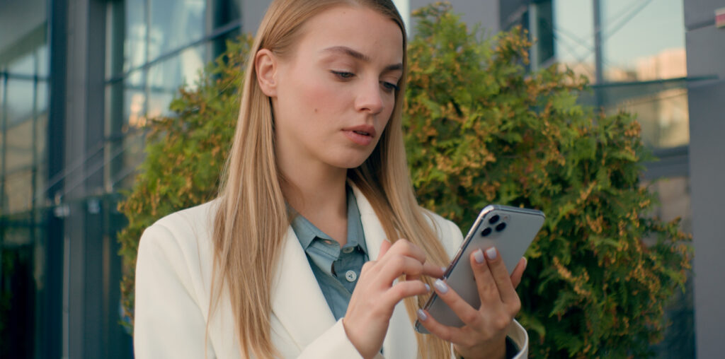 Woman looking at phone