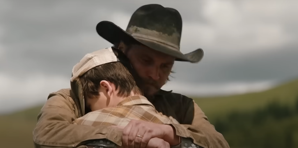 Kayce hugging Tate on Yellowstone Season 5 Episode 10