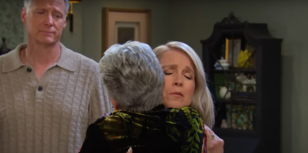 Jennifer comforts Julie while Jack stands there looking sad on Days of Our Lives during the week of 11-25-24