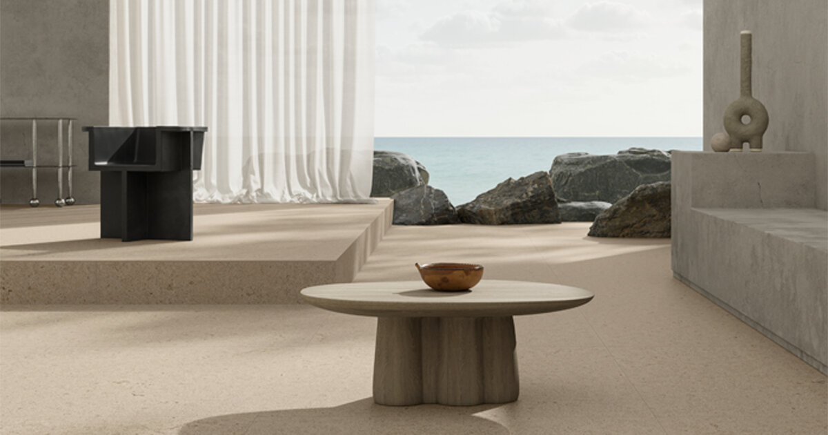 ariostea captures stone in full-body elementae porcelain stoneware surfaces