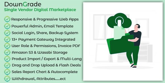 downGrade v6.5 Nulled – Single Vendor Digital Marketplace with Subscription PHP Script