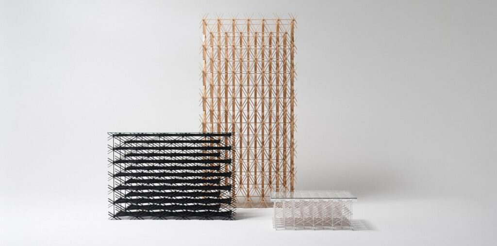 traditional japanese woodworking technique adds dimension to forêt furniture series by ODS