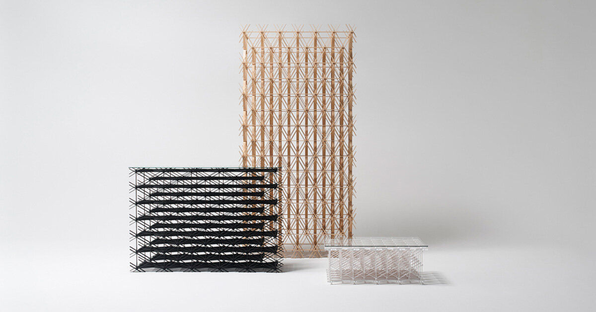 traditional japanese woodworking technique adds dimension to forêt furniture series by ODS