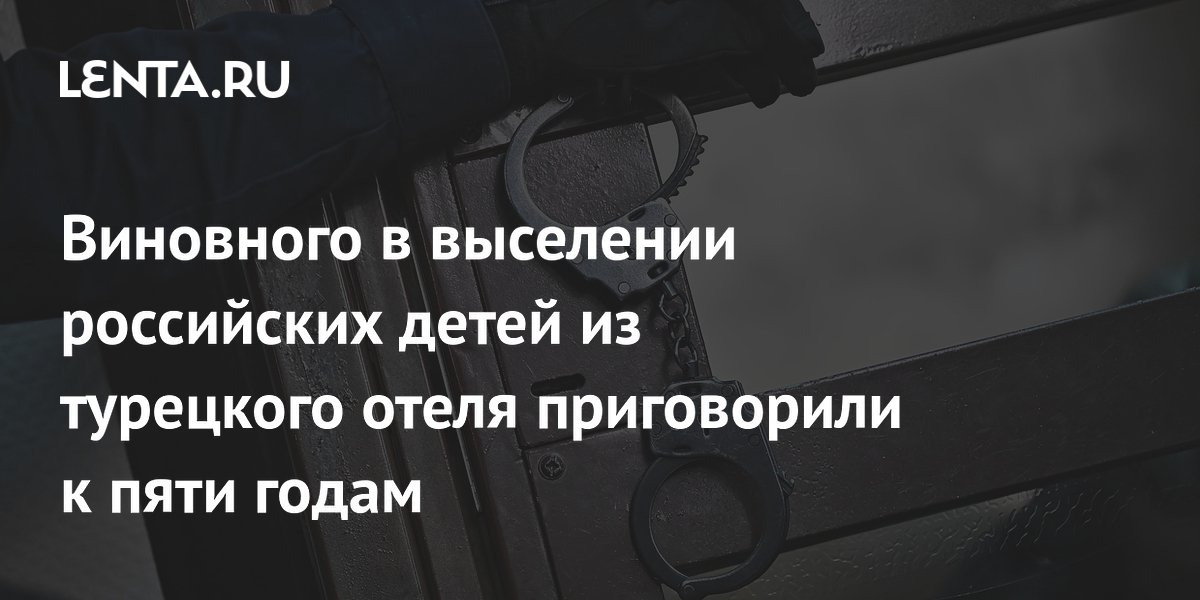 Виновного в выселении российских детей из турецкого отеля приговорили к пяти годам