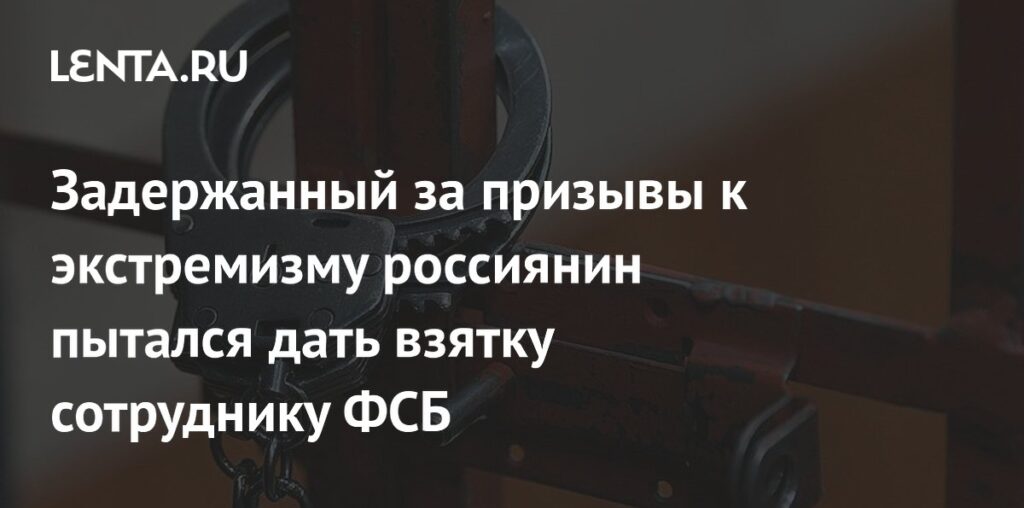 Задержанный за призывы к экстремизму россиянин пытался дать взятку сотруднику ФСБ