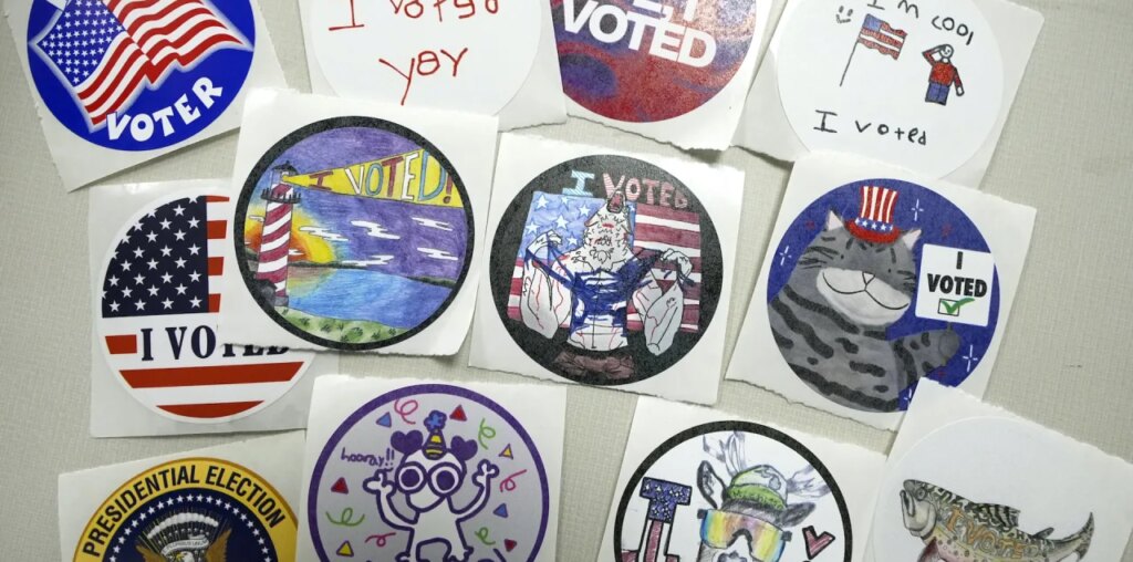 ‘I Voted’ stickers are an Election Day favorite. Here’s how they’ve evolved